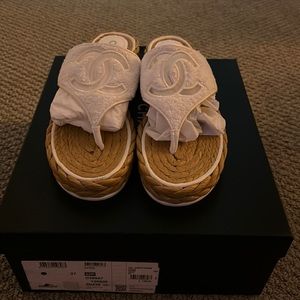 Chanel Terry Cloth Sandals